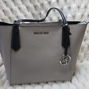 Michael Kors Gray Leather Tote Bag